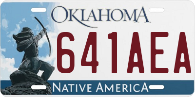 OK license plate 641AEA