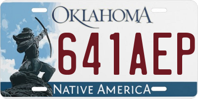 OK license plate 641AEP
