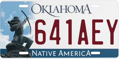 OK license plate 641AEY
