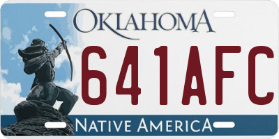OK license plate 641AFC