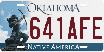 OK license plate 641AFE