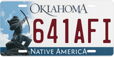 OK license plate 641AFI