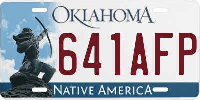 OK license plate 641AFP