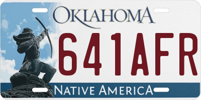 OK license plate 641AFR