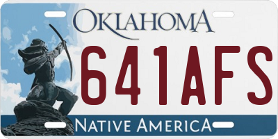 OK license plate 641AFS