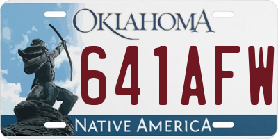 OK license plate 641AFW