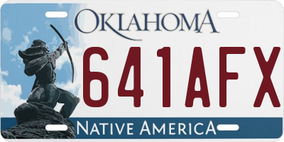 OK license plate 641AFX