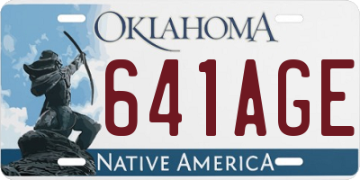OK license plate 641AGE