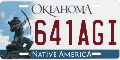 OK license plate 641AGI