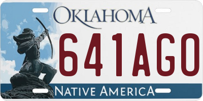 OK license plate 641AGO