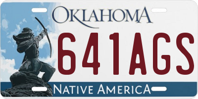 OK license plate 641AGS