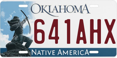 OK license plate 641AHX