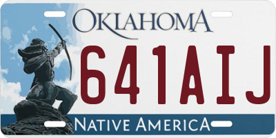 OK license plate 641AIJ
