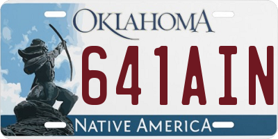 OK license plate 641AIN
