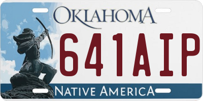 OK license plate 641AIP