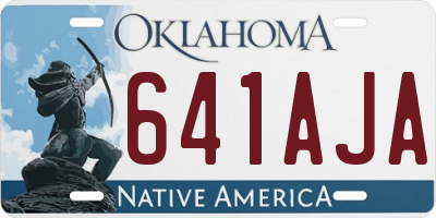OK license plate 641AJA
