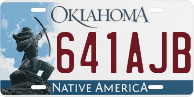 OK license plate 641AJB
