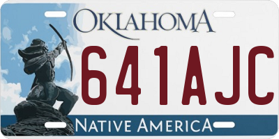OK license plate 641AJC