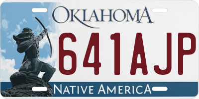 OK license plate 641AJP