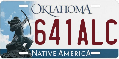 OK license plate 641ALC