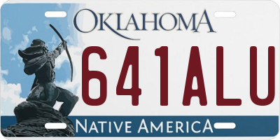 OK license plate 641ALU