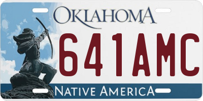 OK license plate 641AMC