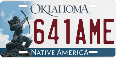 OK license plate 641AME