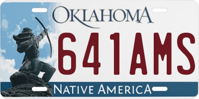 OK license plate 641AMS