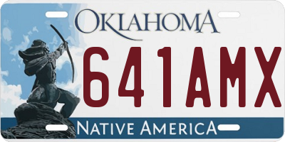 OK license plate 641AMX