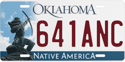 OK license plate 641ANC