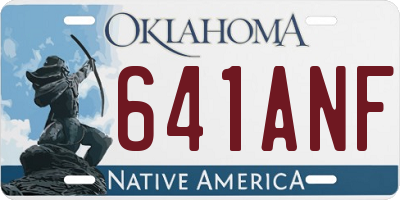 OK license plate 641ANF