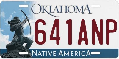 OK license plate 641ANP