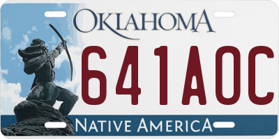 OK license plate 641AOC