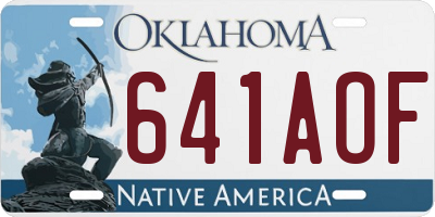 OK license plate 641AOF