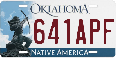 OK license plate 641APF