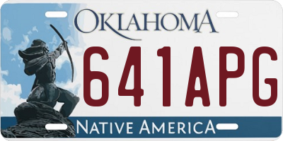 OK license plate 641APG