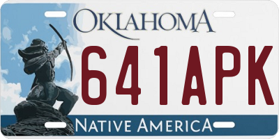 OK license plate 641APK