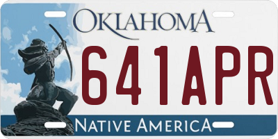 OK license plate 641APR