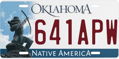 OK license plate 641APW