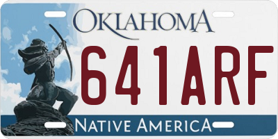 OK license plate 641ARF