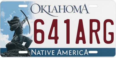 OK license plate 641ARG