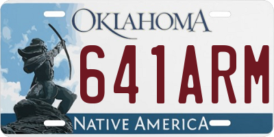 OK license plate 641ARM