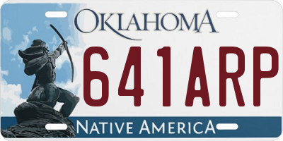 OK license plate 641ARP
