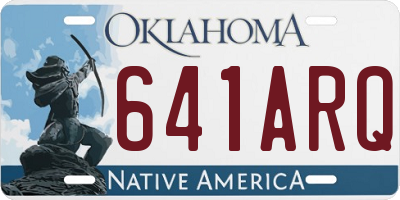 OK license plate 641ARQ