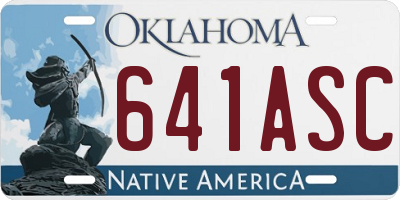 OK license plate 641ASC
