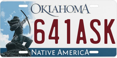 OK license plate 641ASK