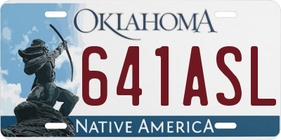 OK license plate 641ASL