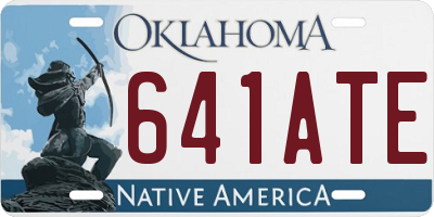 OK license plate 641ATE
