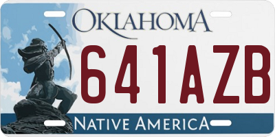 OK license plate 641AZB