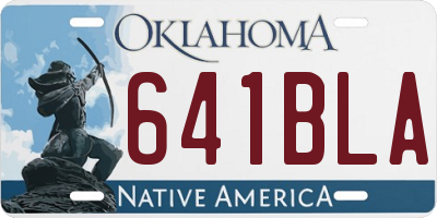 OK license plate 641BLA